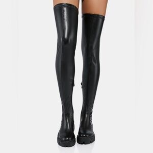 Azalea Wang Eureva Black Over the Knee Boots